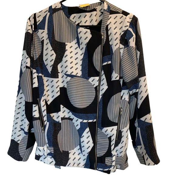 Topshop Jackets & Blazers - Topshop Front Zip Patterned Blazer * 2